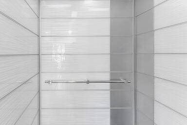 LEVELe-103 Elevator Interior with Capture panels in ViviGraphix Graphica glass