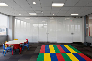 Partition Wall and Doors: ViviGraphix Gradiance glass, Scatter pattern.
