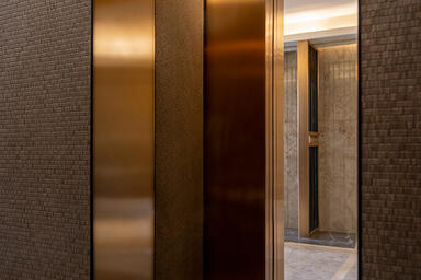 LEVELe-105 Elevator Interior with customized panel layout; Minimal panels