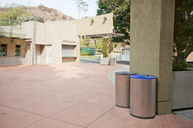 Universal Receptacles shown in top-opening configuration at Hollywood Bowl