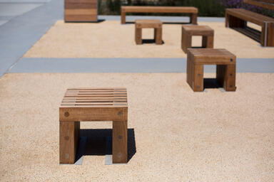 Custom side tables, surface mount with FSC&reg; 100% hardwood slats