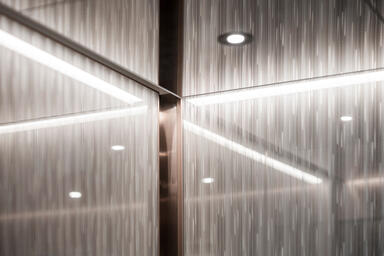 LEVELe-105 Elevator Interior; Capture panels in ViviGraphix Graphica glass 
