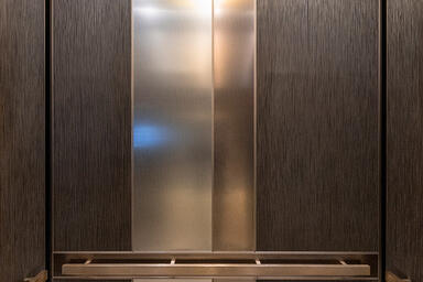 LEVELe-101A Elevator Interior; Capture panels in Bonded Bronze with Dark Patina 