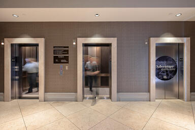 LEVELe-101 Elevator Interior; Capture panels in Bonded Bronze with Dark Patina a