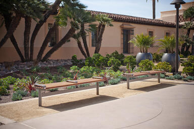 Knight Benches in 6-foot, backless configuration with FSC&reg; Recycled 100%