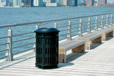 Urban Renaissance Litter &amp; Recycling Receptacle, Hudson Benches