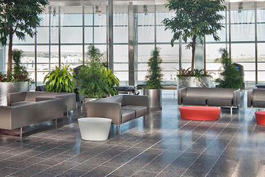 Universal Planters shown in custom configuration with bodies in Stainless Steel 