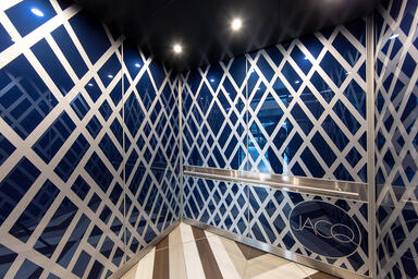 LEVELe-106 Elevator Interior; Capture panels in ViviSpectra Spectrum glass