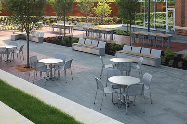 Cross Tables, Vista Chairs, Vector Seating System and Knight Tables at Jefferson