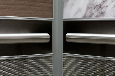 Round handrails shown in LEVELe-104 Elevator Interior; Capture panels in ViviSpe