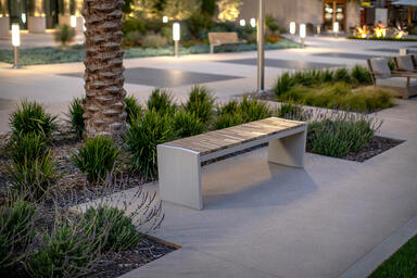Boardwalk Bench with FSC® Recycled 100% Cumaru hardwood slats and Aluminum 