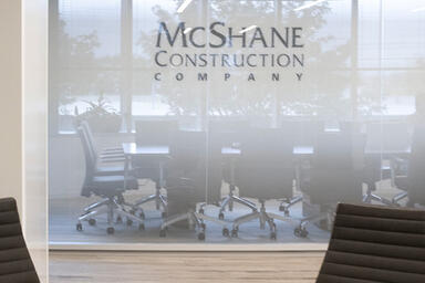 Partition wall shown in ViviGraphix Gradiance glass with custom graphic 