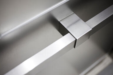 Quadrant Handrail in Satin Stainless Steel with Block standoffs