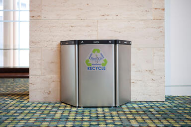 Triad Litter &amp; Recycling Receptacles shown in 16 gallon configurations 
