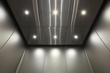 Elevator ceiling in Stainless Steel with Satin finish 
