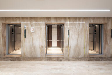 LEVELe-105 Elevator Interiors with customized panel layout; Capture panels in Vi