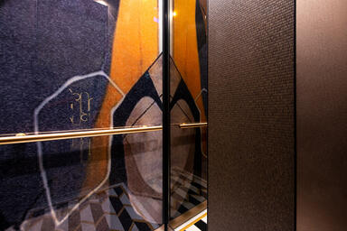 LEVELe-105 Elevator Interior with customized panel layout; Minimal panels