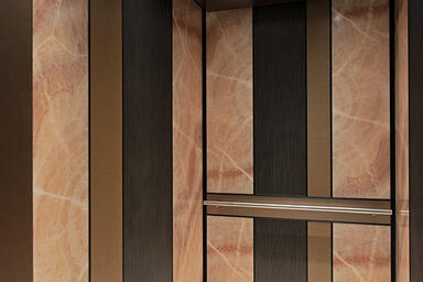 LEVELe-101 Elevator Interior with customized panel layout; Capture panels