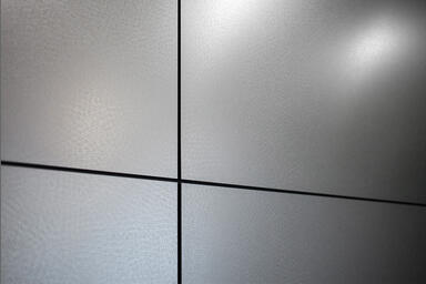LEVELe Wall Cladding System with Blind panels, insets in Stainless Steel 