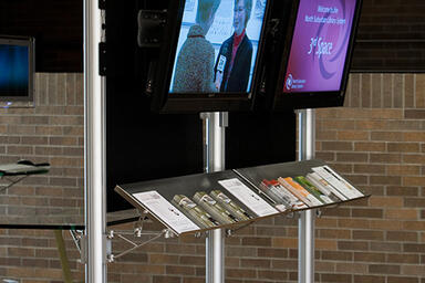 Profile One Information Kiosk shown in triple-mast, double-sided configuration