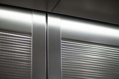 LEVELc-2000N Elevator Interior with inset panels in Stainless Steel 