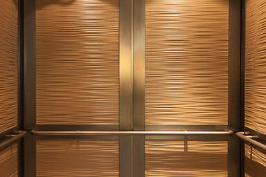 LEVELc-2000N Elevator Interior with inset panels in custom color