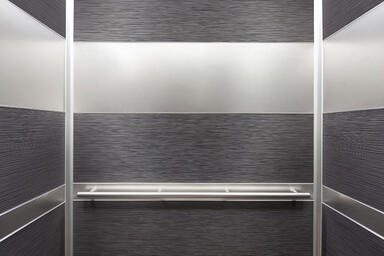 LEVELe-104A Elevator Interior; Minimal panels in Bonded Aluminum 