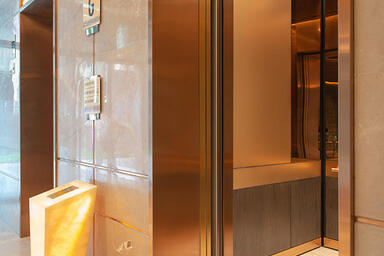 LEVELe-105 Elevator Interior with customized panel layout; Minimal panels in Fus