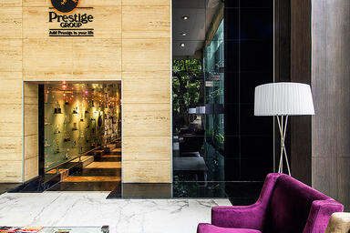 Wall panels in Bonded Bronze with Dark Patina and Rain pattern 