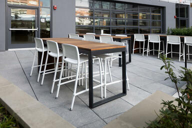 Custom Duo Tables with Dark Grey Metallic Texture powdercoated frames