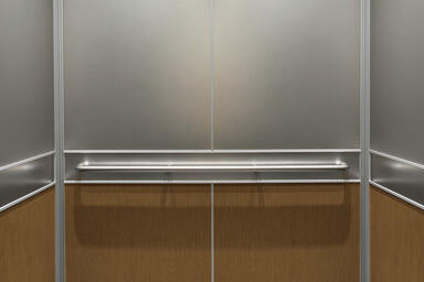 LEVELe-105C Elevator Interior; Capture panels in ViviChrome Chromis glass 
