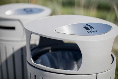 Dispatch Litter &amp; Recycling Receptacles with Aluminum Texture powdercoat