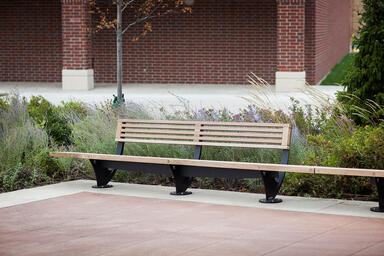 Pacifica Benches shown in 12 foot, short back, surface mount configuration 