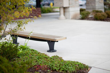 Pacifica Bench shown in 8 foot, backless, surface mount configuration 