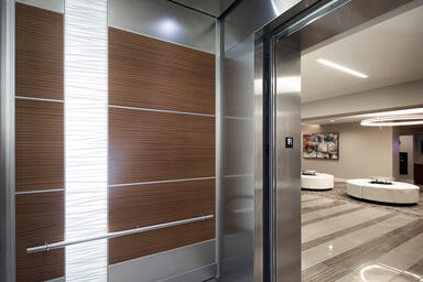 LEVELe-107 Elevator Interior with customized panel layout