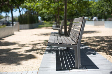 Knight Benches shown in 6 foot, surface mount, backed configuration