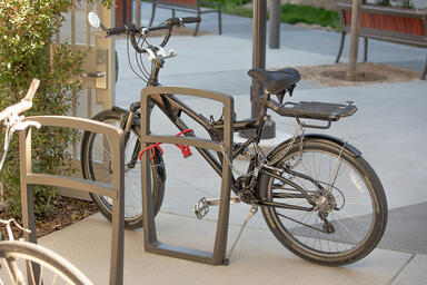 Cordia Bike Racks shown with Slate Texture powdercoat at San Diego County Health