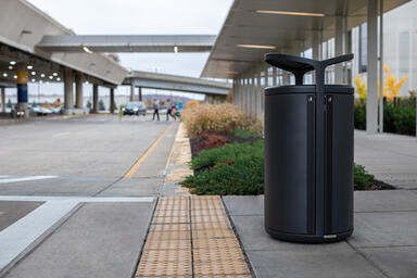 Tonyo Litter &amp; Recycling Receptacle in 36-gallon, single-stream configuration