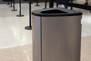 Axis Litter &amp; Recycling Receptacle with body in Stainless Steel with Diamond