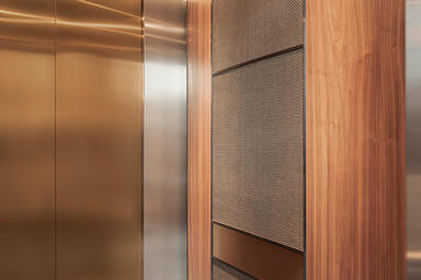 LEVELe-105 Elevator Interior with customized panel layout; Capture panels in Bon