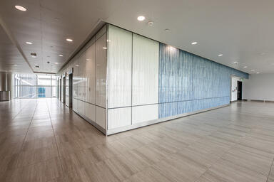LEVELe Wall Cladding System with Minimal panels; insets in ViviStrata Layers