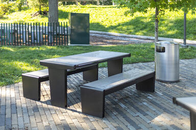 Vector Table Ensemble with Dark Bronze Metallic Texture frames, and Argento
