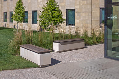 Knight Benches in backless configuration with Dark Bronze Metallic Texture