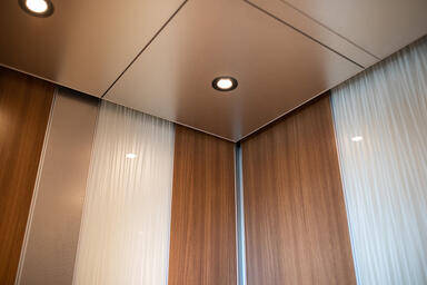 LEVELe-101 Elevator Interior; Capture panels in ViviGraphix Graphica glass