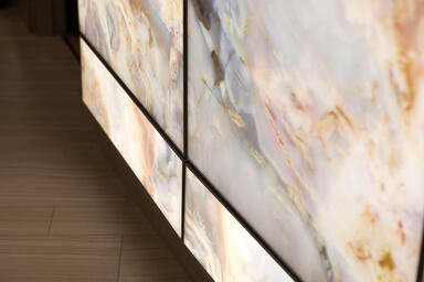 LightPlane Panels in ViviStone Opal Onyx glass with Pearlex+ finish