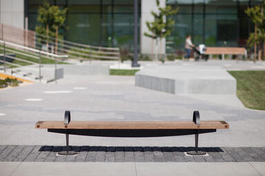 Pacifica Bench shown in 8 foot, backless, surface mount configuration