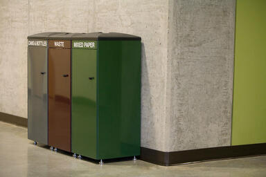 Custom litter &amp; recycling receptacles at University of Washington, Seattle