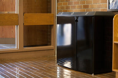 Transit Litter &amp; Recycling Receptacle shown with Black Gloss powdercoated body