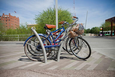 Bike Garden Bike Racks shown in cast-in-place configuration