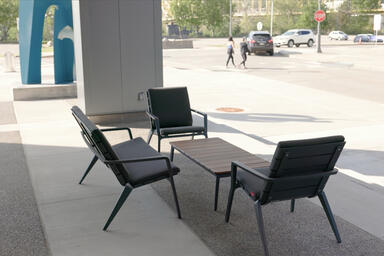 Factor Chairs, Factor Tables, Vaya Textile Chairs, Vaya Textile Bench